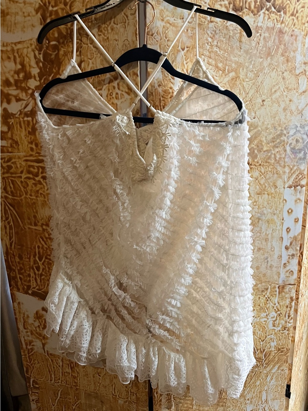 Delicate Ivory Lace & Ruffle Camisole - Picture 4 of 8